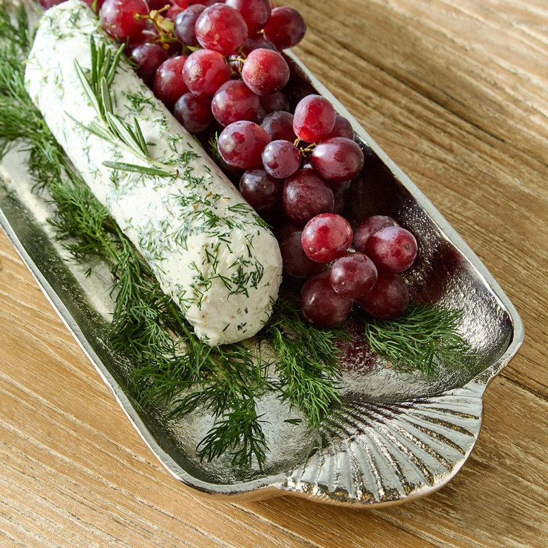 Plateau de service décoratif argenté en aluminium recyclé