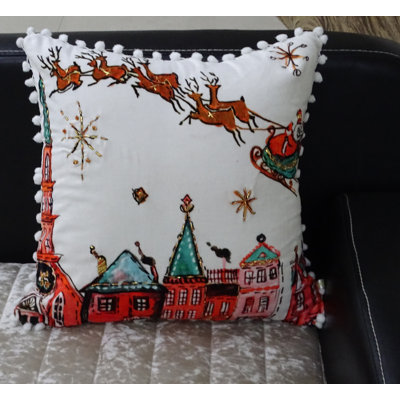  Christmas Santa Ride Throw Pillow Cover