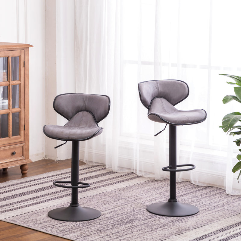 Tabouret de bar pivotant ajustable Masaccio, Gris, Noir