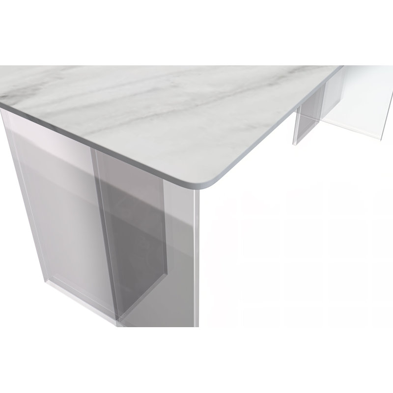 Deveau Dining Table, White, 29.1" H x 31.5" W x 55.11" L