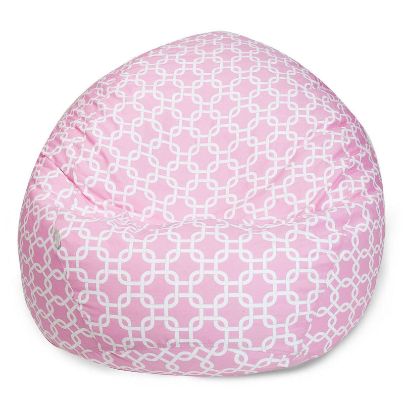 Bean Bag Chair, 22'' H x 28'' W x 28'' D, Soft Pink Cotton