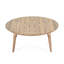 Aydin Outdoor Round Acacia Wood Coffee Table With Slatted Top
