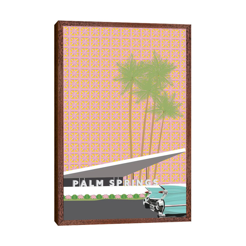 Palm Springs with Convertible 1 Piece Wall Art on Canvas, 66.04cm H x 45.72cm W x 3.81cm D, Brown Framed