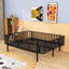 Lit de jour en métal avec structure en acier durable et fonctionnalité de canapé-lit double-2135580202-2135580203