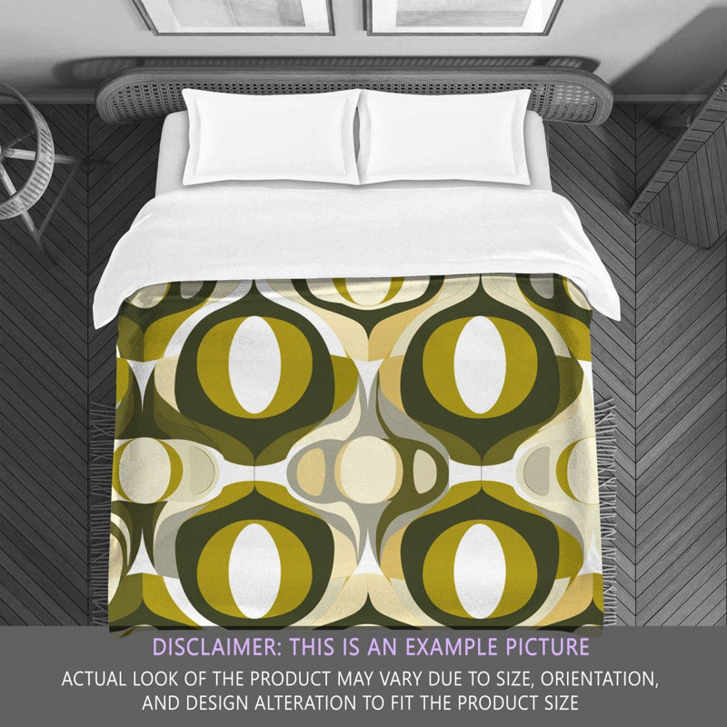 Funky Bedding, Green/Yellow Abstract, Queen Comforter