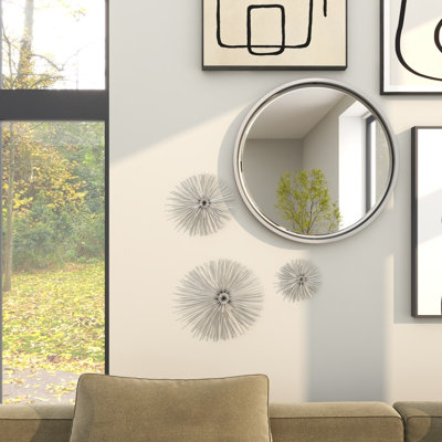 Ensemble de 3 décorations murales en forme d'étoiles rayonnantes 3D en métal doré, ensemble de 6 po, 9 po, 12 po de largeur