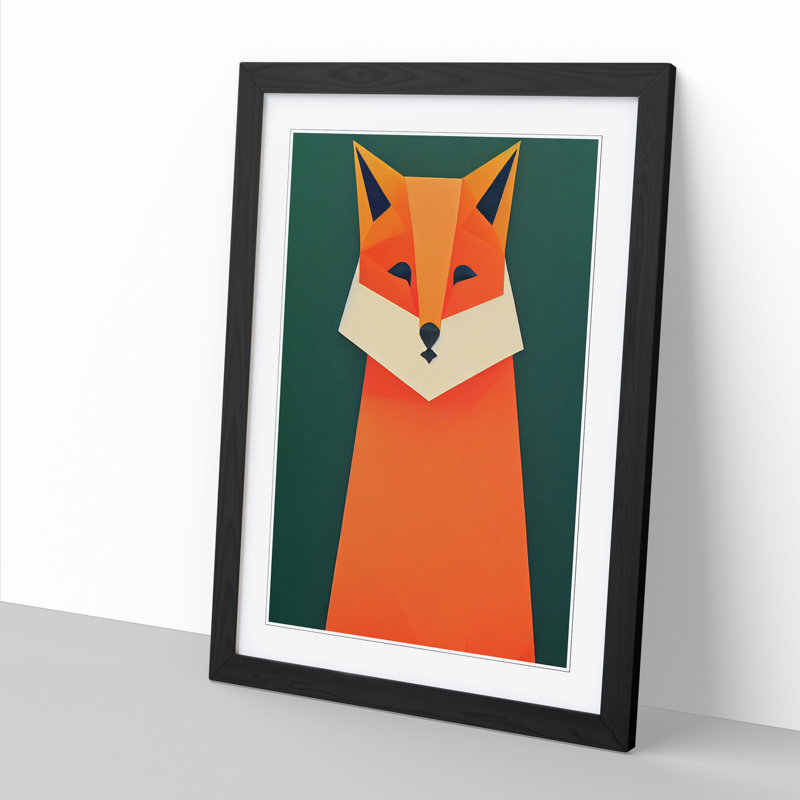 Mr Fox Abstract Vol.1 - Picture Frame Print, 34cm H x 25cm W, Walnut