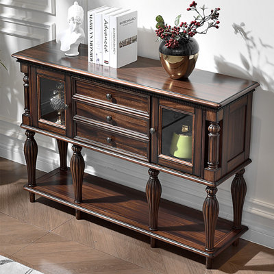 Retro Multifunctional Solid Wood Console Table