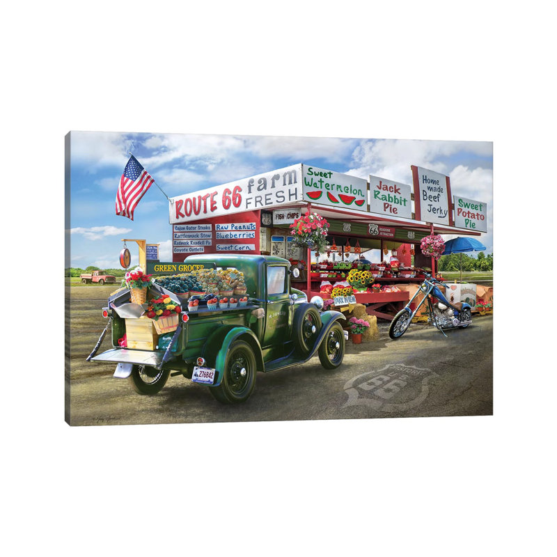Nostalgic America Farmstand 1 Piece Wrapped Canvas Wall Art, 20.32 cm H x 30.48 cm W
