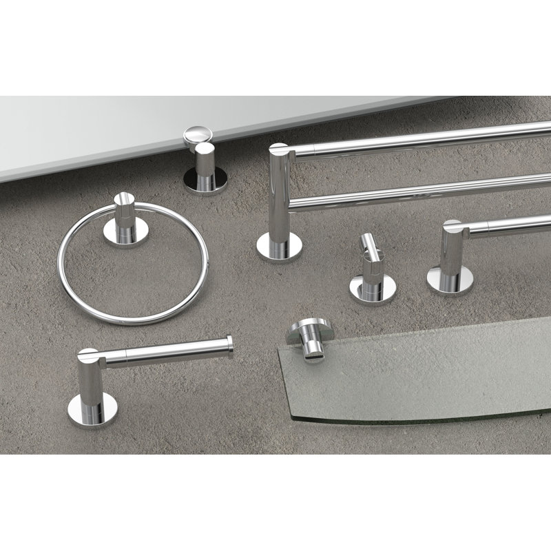 Anneau à serviettes mural Channel | Porte-serviettes à main pour salle de bain, cuisine, Chrome