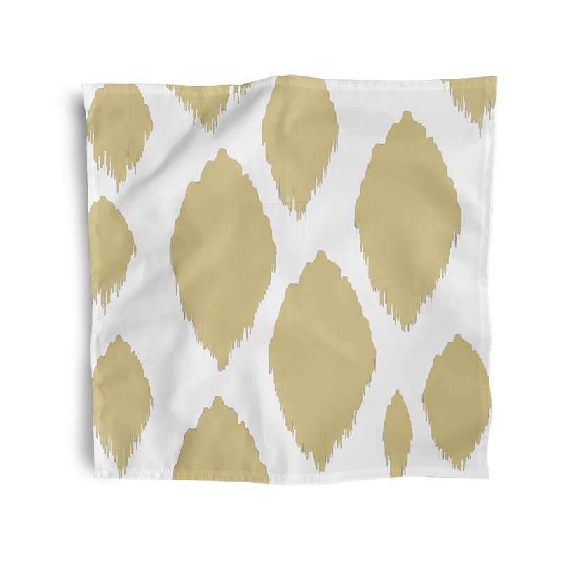 Kynaat Polyester Ikat Square Napkin, Yellow