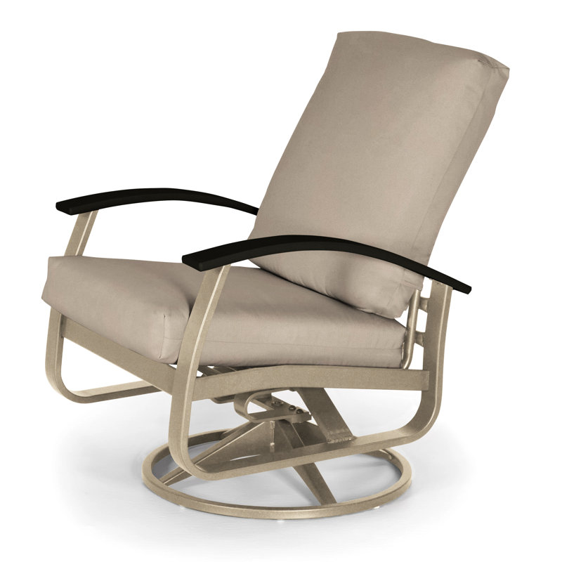 Belle Isle Outdoor Swivel Lounge Chair, Black P70, Cast Slate Sunbrella® Plainweave, Textured Snow
