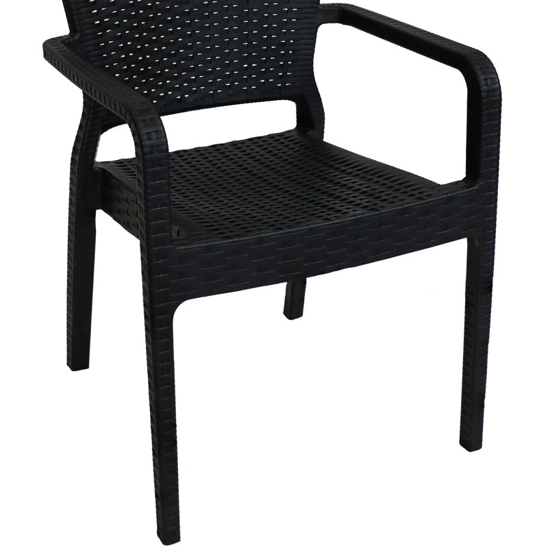 Fauteuil de patio empilable Beam, Noir