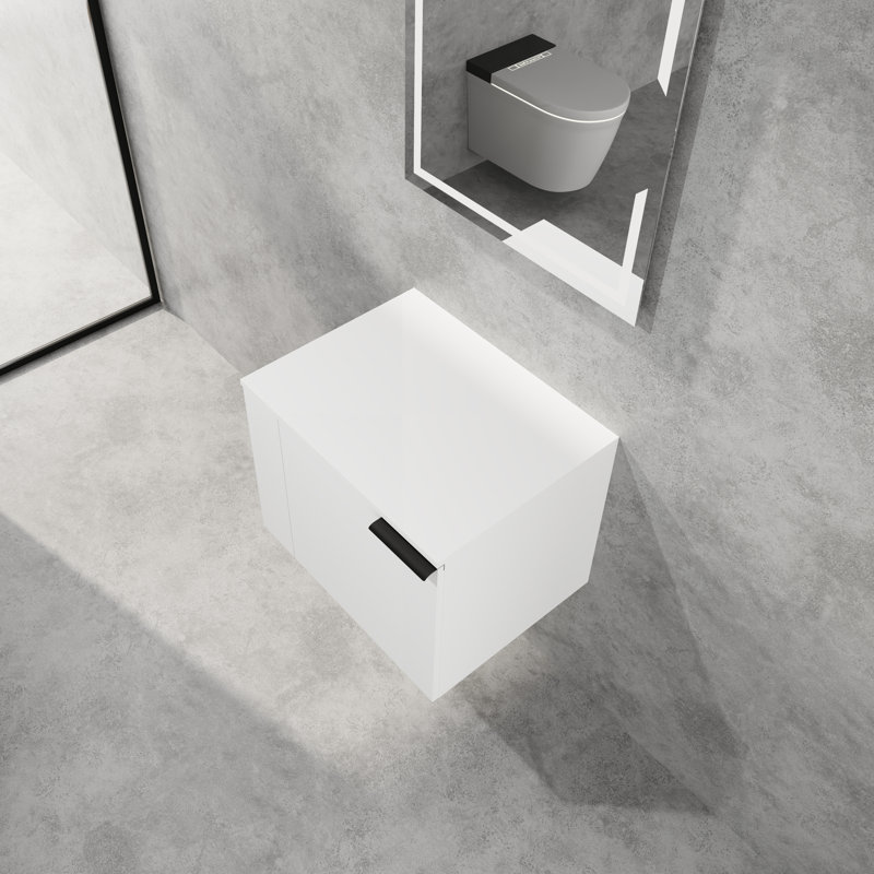 White Modern Composable Bathroom Vanity For Big Space Without Sink