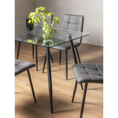 Avon Glass Top Metal Base Dining Table