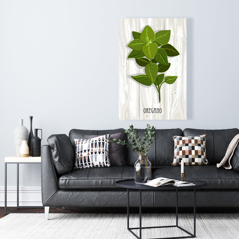 Toile grise gastronomique | Origan sur bois, décoration intérieure