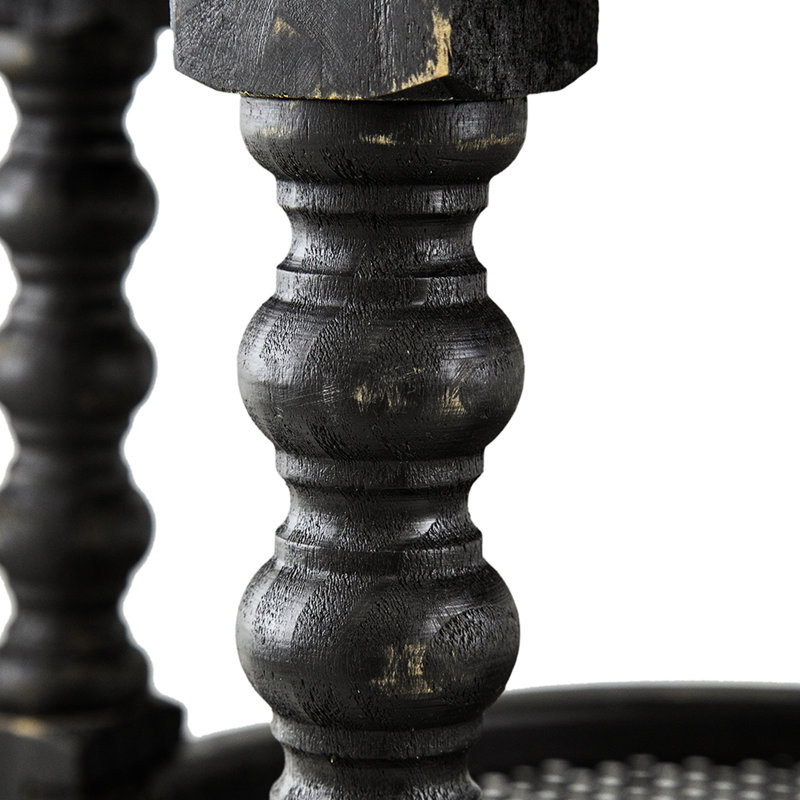 Table d'appoint en bois avec tablettes - noir pour décor français
