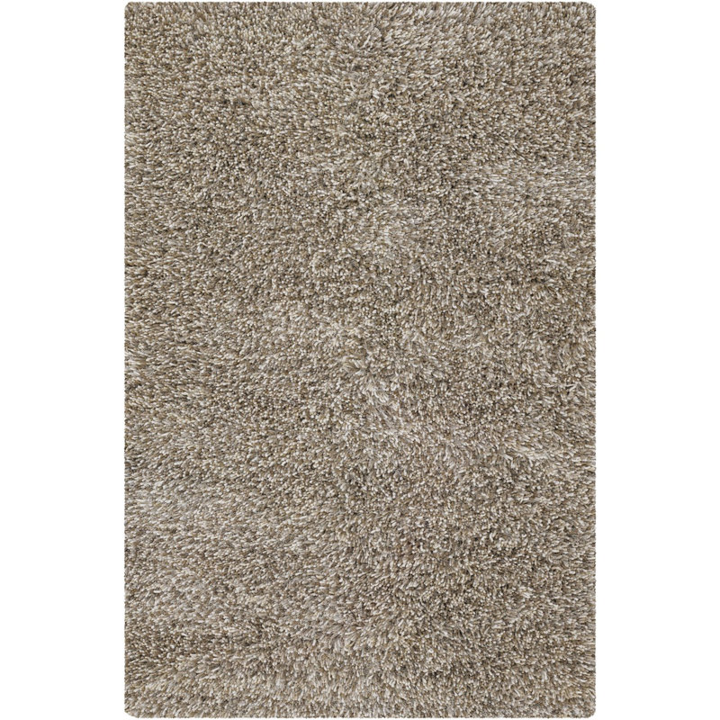 Tapis en laine et polyester tissés à la main Avile, Rectangle 7 pi 9 po x 10 pi 6 po, Beige, brun, blanc