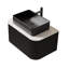 Meuble-lavabo mural avec lavabo rectangulaire en céramique noire, comptoir blanc Carrara et façade de tiroir à rayures 3D, conception flottante moderne, pré-assemblé-1039153438-1039153510