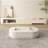  Bilawal 51.1"-64.9" Cream Style Oval Extendable Coffee Table Solid Wood With 4 Drawers, No-Assembly Required