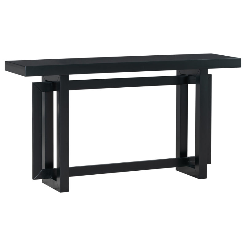Entryway Console Table With Thick Solid Pine Legs, Black/Black