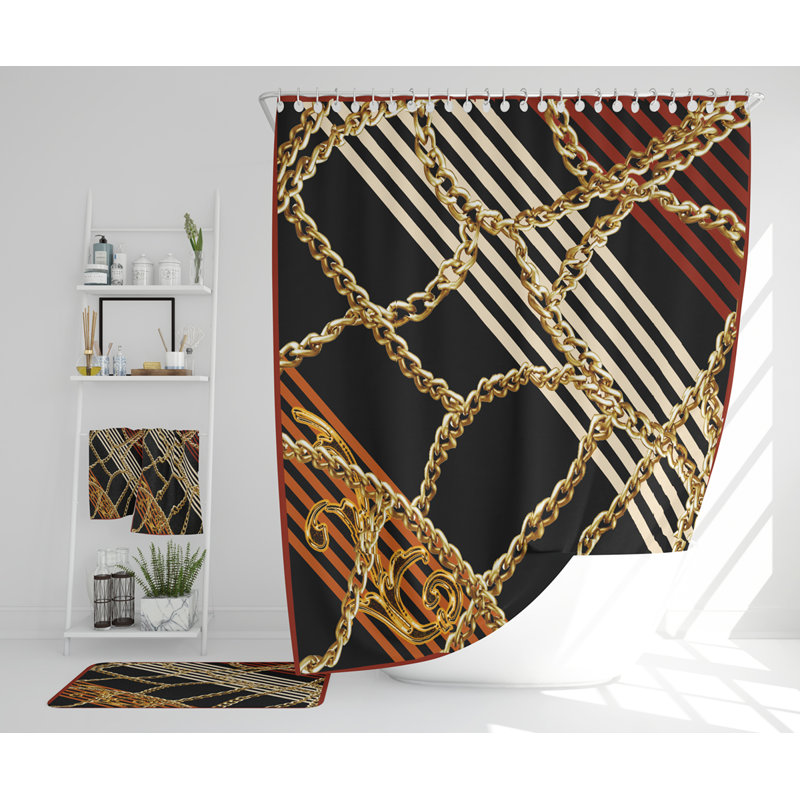 Naushad Polyester Shower Curtain Set
