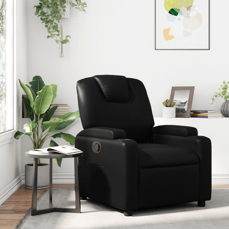 Fauteuil inclinable de massage en similicuir Ebern Designs, Noir