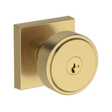 Vashon Keyed Entry Knob with Contemporary Square Rose in Polished Chrome