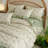 Nayoroom 3 Pieces Beige Green Floral Reversible Comforter Set Aesthetic Cottagecore Style Green Leaf Soft And Lightweight Bedding Set-111325309