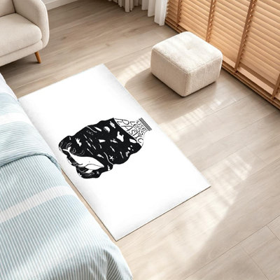 Clear Machine Washable,with Water Bottle and Whale Starfish Indoor Area Rug