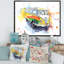«Retro Grungy Hippy Bus», peinture sur toile-67440135-67440139
