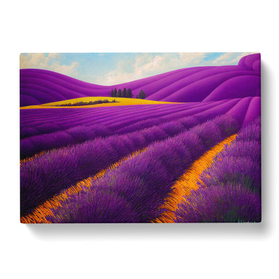 Mesmerising Lavender Flower Field - Wrapped Canvas