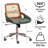 Swivel Home Office Chair - Upholstered Faux Leather & Rattan Back Desk Chair, Ergonomic Executive Chair with Lumbar Support-1556332908
