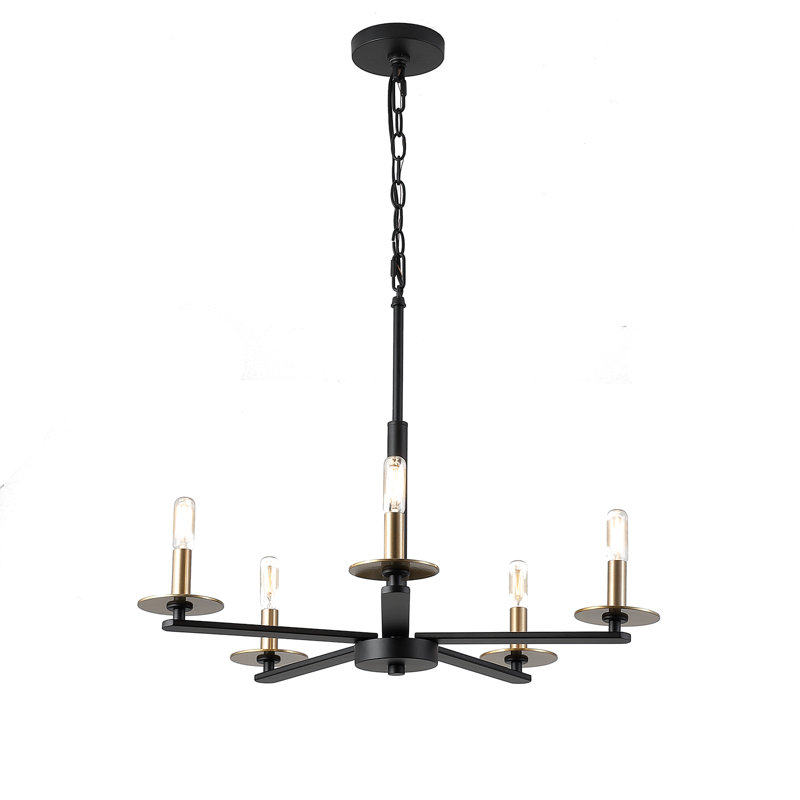 Leslieann 5-Light Modern Farmhouse Chandelier, Oakwood