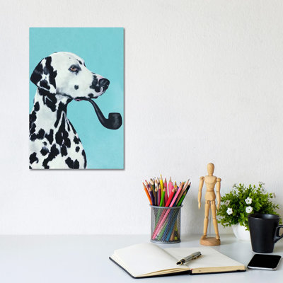 Dalmatian Smoking Pipe by Coco De Paris - Wrapped Canvas Print