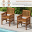 Ensemble de 2 chaises de patio avec siège à lattes pour balcon-1966487541