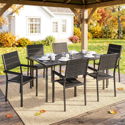 6 - Person Patio Dining Set with Rectangular Table