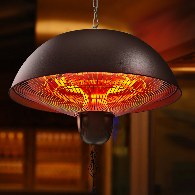 Chauffe-terrasse électrique suspendu 1500 Watts, Noir