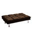 Canapé-lit de futon de style contemporain en microfibre converti en lit avec support supplémentaire pour pieds chromés-26283576