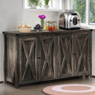 Esai 55.2" Wood Farmhouse Sideboard Buffet Cabinet with Storage & 4 Doors by Laurel Foundry Modern Farmhouse