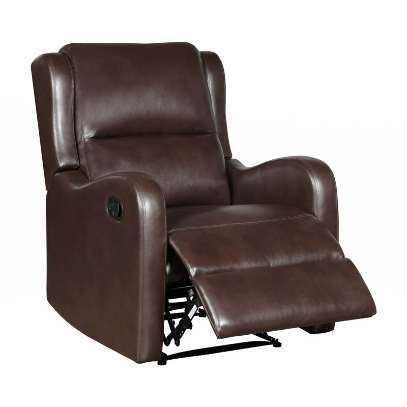 Fauteuil inclinable brun à assise confortable en similicuir 1 pièce
