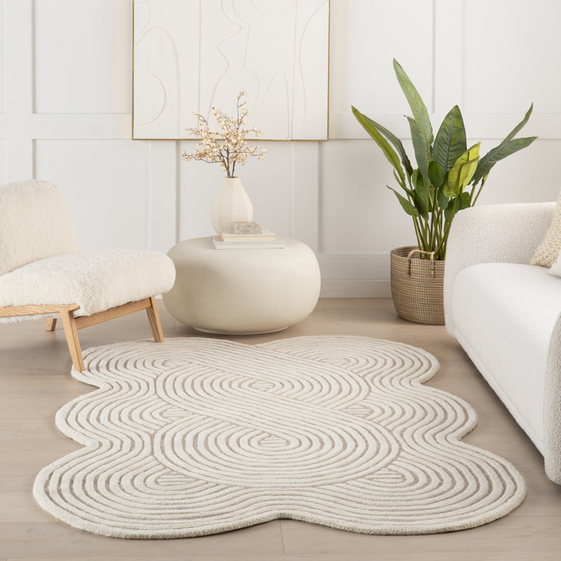  Aubreeanna Geometric Wool Area Rug, Rectangle 7'6" x 9'6"