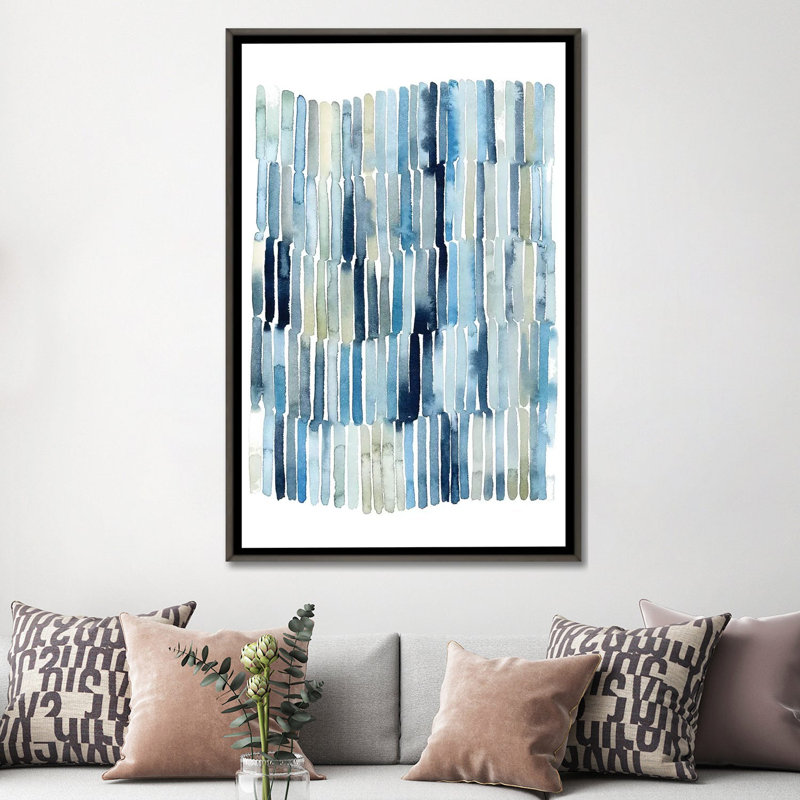 «Beach Wash II» par Grace Popp - reproduction d'art, H 40 po x l 26 po x P 1,5 po, Toile avec cadre noir patiné, Pas de tapis