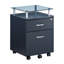 Rolling File Cabinet with Glass Top, Graphite-1980883405