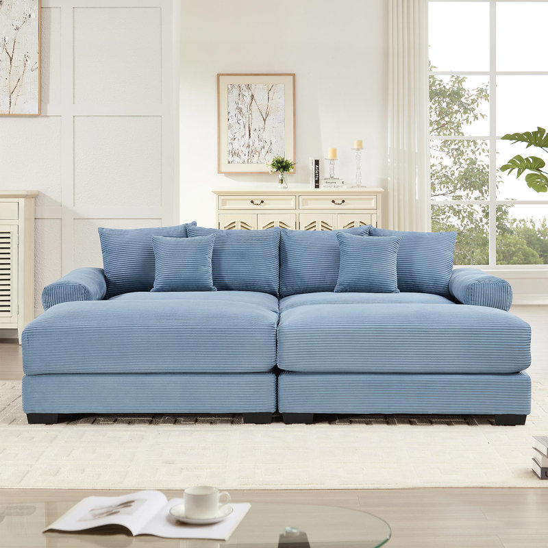 Canapé modulaire surdimensionné 82,6 po Cloud, Bleu