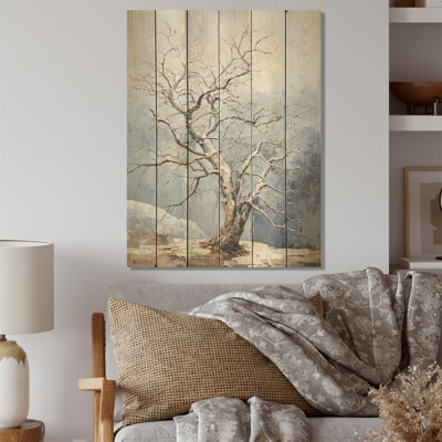 Abstract Expression Of A Mystic Oak Tree I - Tree Oak Wood Art On Natural Pine Wood