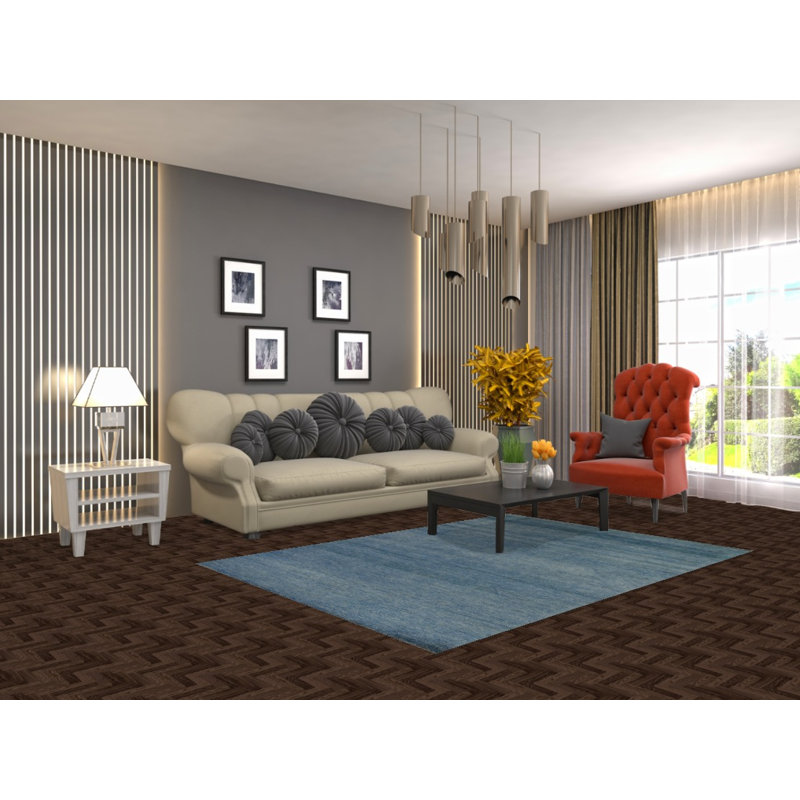 Tapis bleu Gabbeh 5 x 7