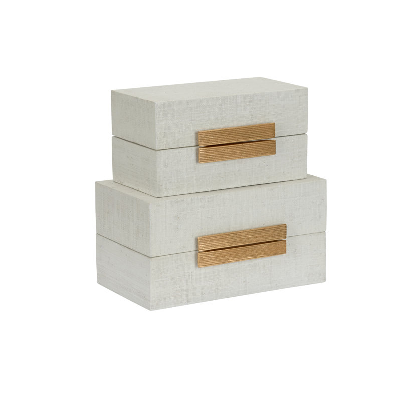 Fan 2 Piece Handmade Solid Wood Decorative Box Set