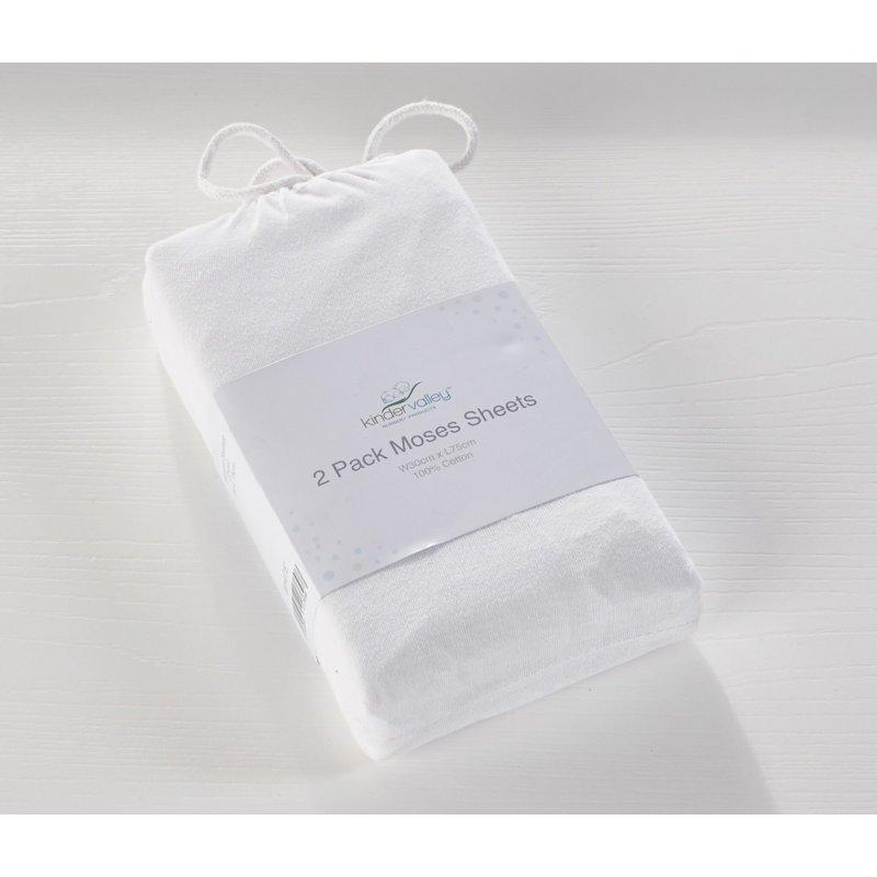 No Pattern Cotton Fitted Moses Basket Sheet