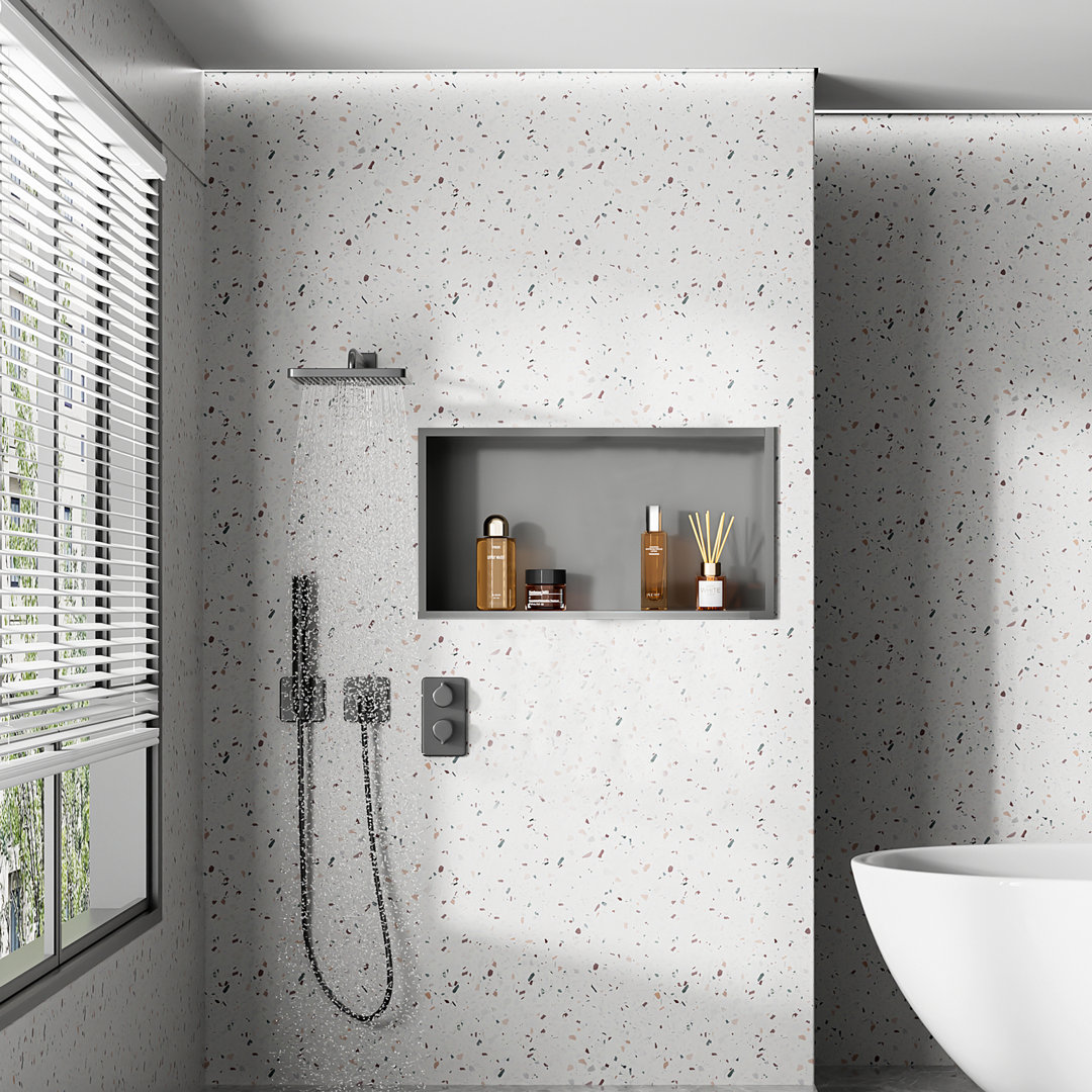 Pawela Shower Niche, Stainless Steel for Bathroom Organiser, 30 x 61cm Shower Shelf
